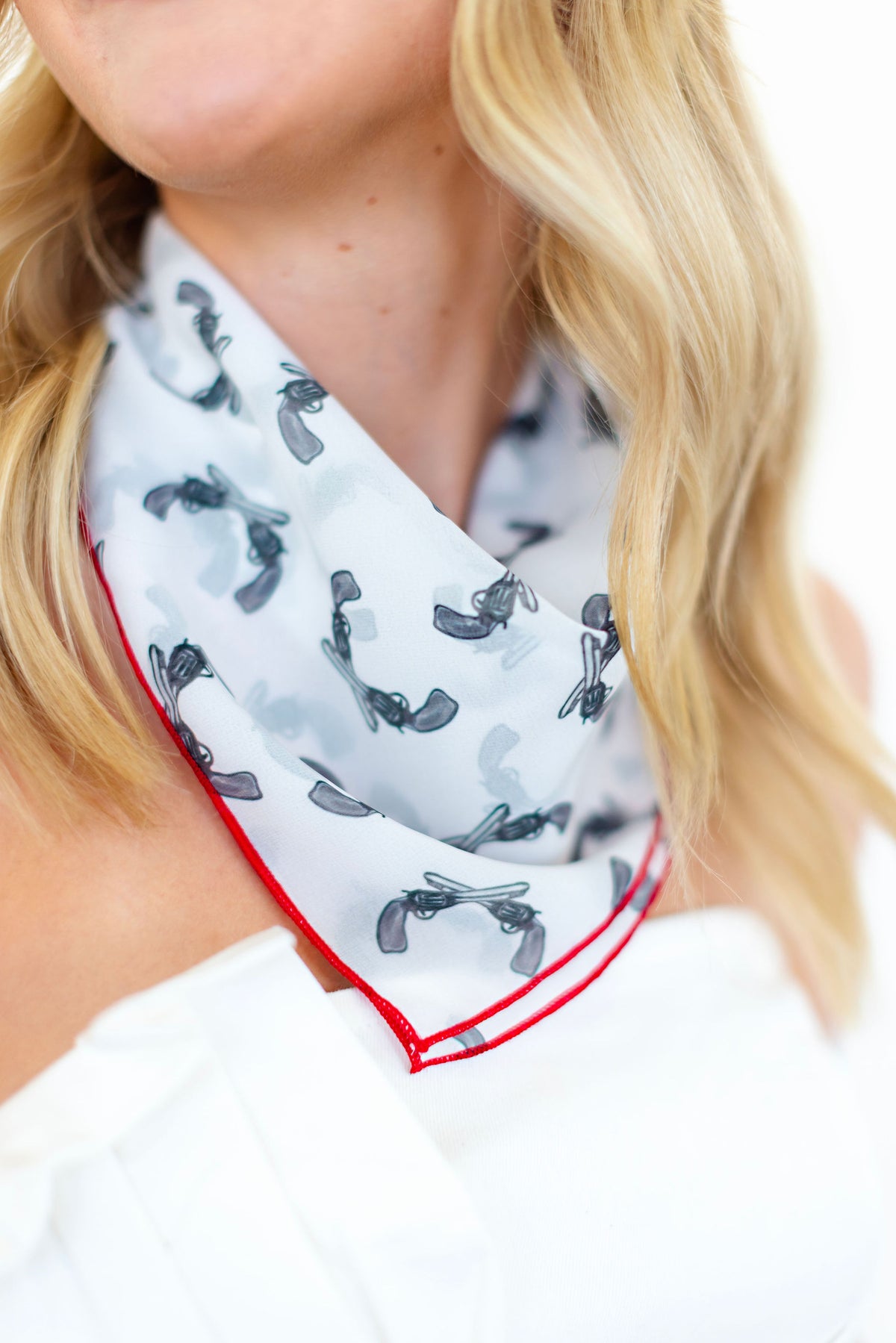 Guns Up Chiffon Scarf | 20" Square Scarf