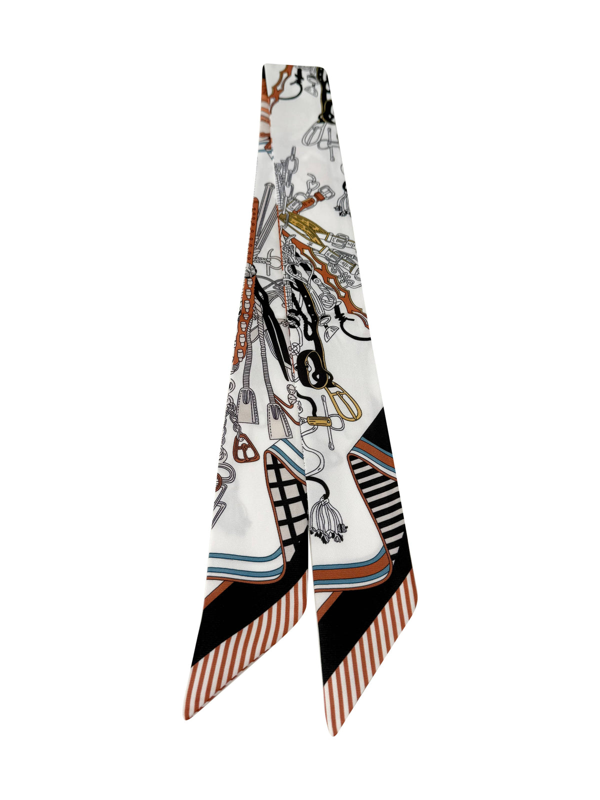 Black, White & Brown Belt Scarf Necklace