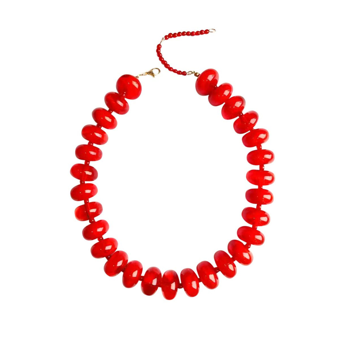 Pre Order -Bailey Chunky Beaded Necklace- Red