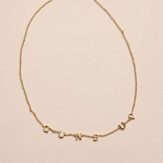 Gold Texas Tech University "Guns Up" Initial Necklace